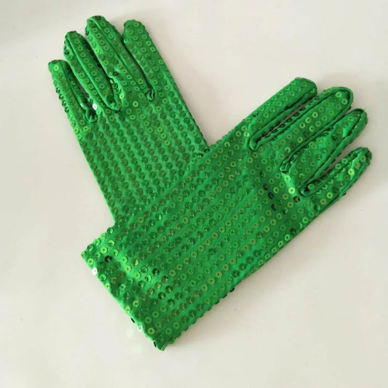 Guantes con lentejuelas de Michael Jackson para niños, guantes para fiesta de noche, baile en la guardería, 10 colores, 1 par