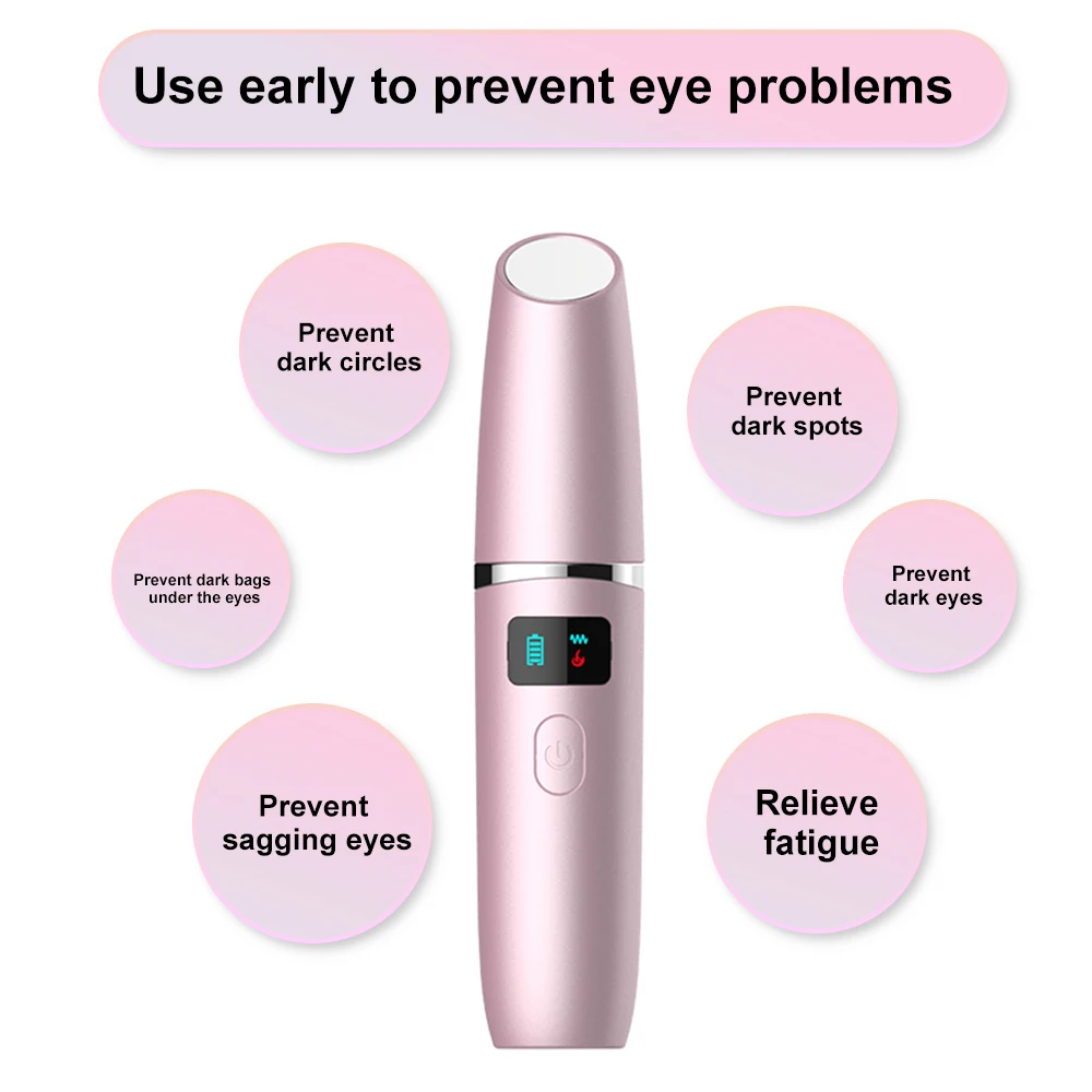 Masajeador de ojos eléctrico, herramienta de vibración antiarrugas para el cuidado de la cara, eliminación de ojeras, pluma de belleza para el cuidado de la cara, dispositivos de masaje