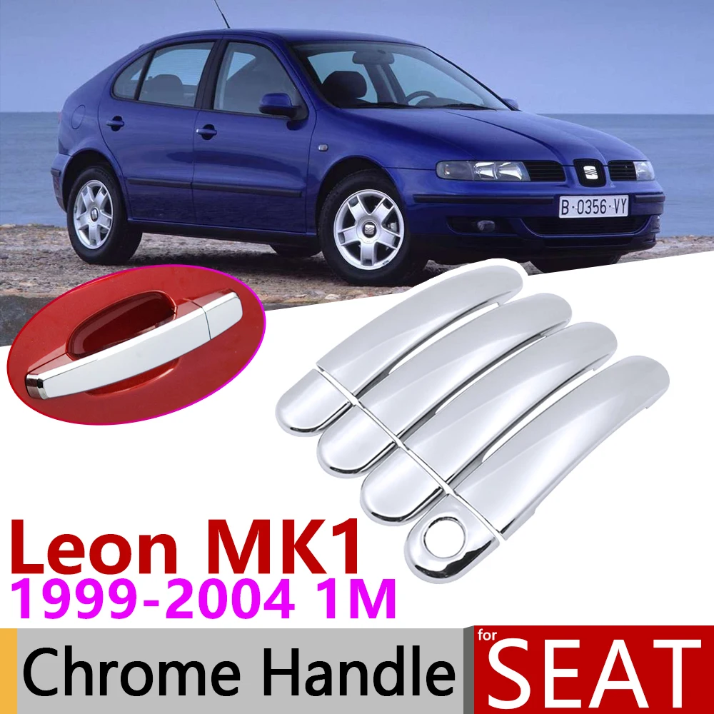 

for Seat Leon MK1 1M 1999~2004 Luxurious Chrome Exterior Door Handle Cover Car Accessories Stickers Trim Set 2000 2001 2002 2003