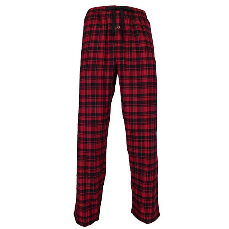 Size M-2XL Casual Loose Pants Trousers Men\'s Loose Sleep Bottoms Plaid Flannel Lounge/Pajama Pants