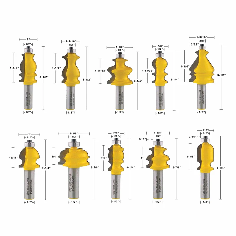 LA VIE-Juego de brocas de enrutador de moldura arquitectónica, Base de carcasa, línea CNC, cortadores de carpintería, molino facial MC03061, 12mm,