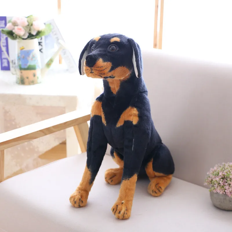 Stuffed Likelike Rottweiler dog Plush toy simulation Army Dogs Cute Dog Doll Pet Toys Home Decor Gift For Kids birthday Gifts