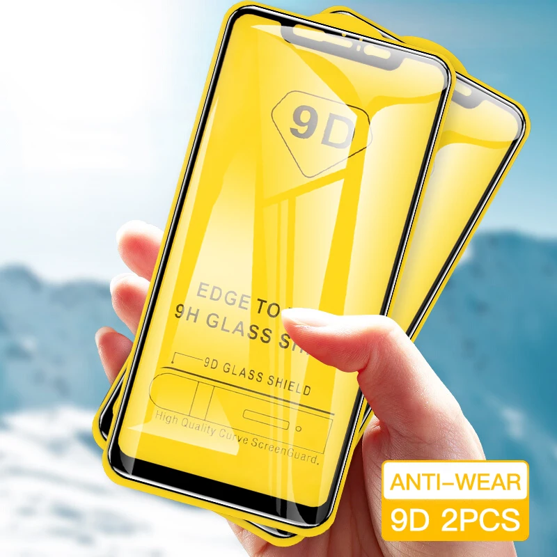 2pcs 9D Full Cover Tempered Glass on For Xiaomi Mix 2 2S 3 A1 A2 Lite A3 A4 Play Screen Protector Film For Mi Poco F2 X2 X3 Pro