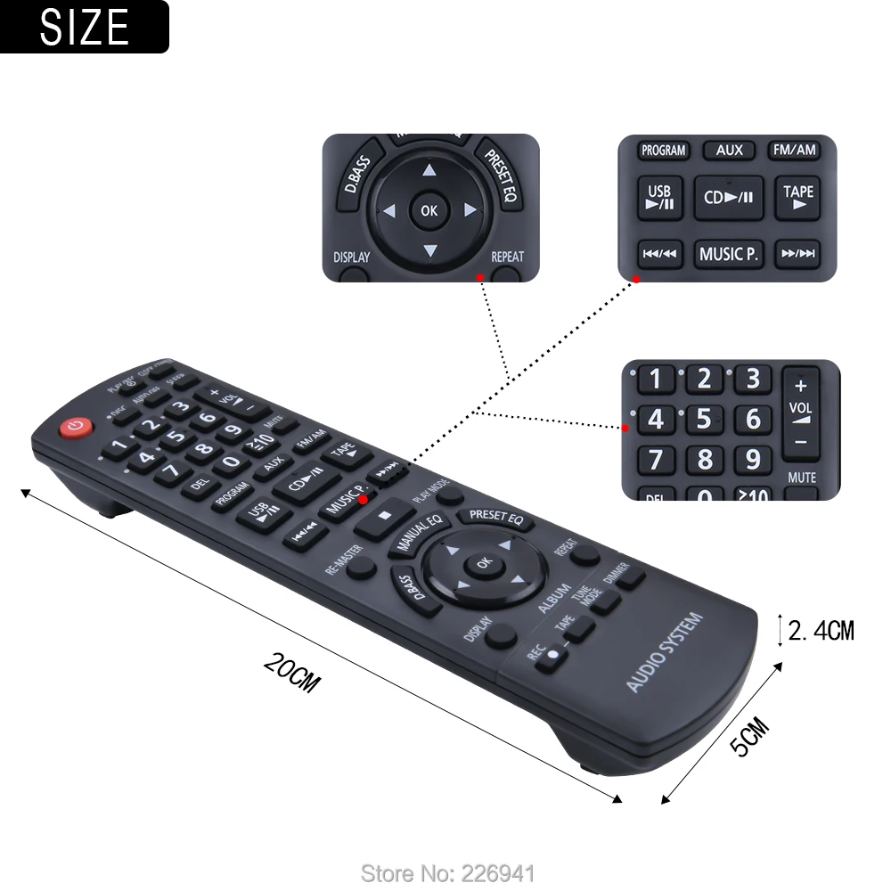 Pilot do Panasonic SA-PM24GA-K SA-PM24GN-K SA-PM24PN-K SC-PM5 SC-PM24 N2QAYB000387 kompaktowy stereofoniczny System Audio CD