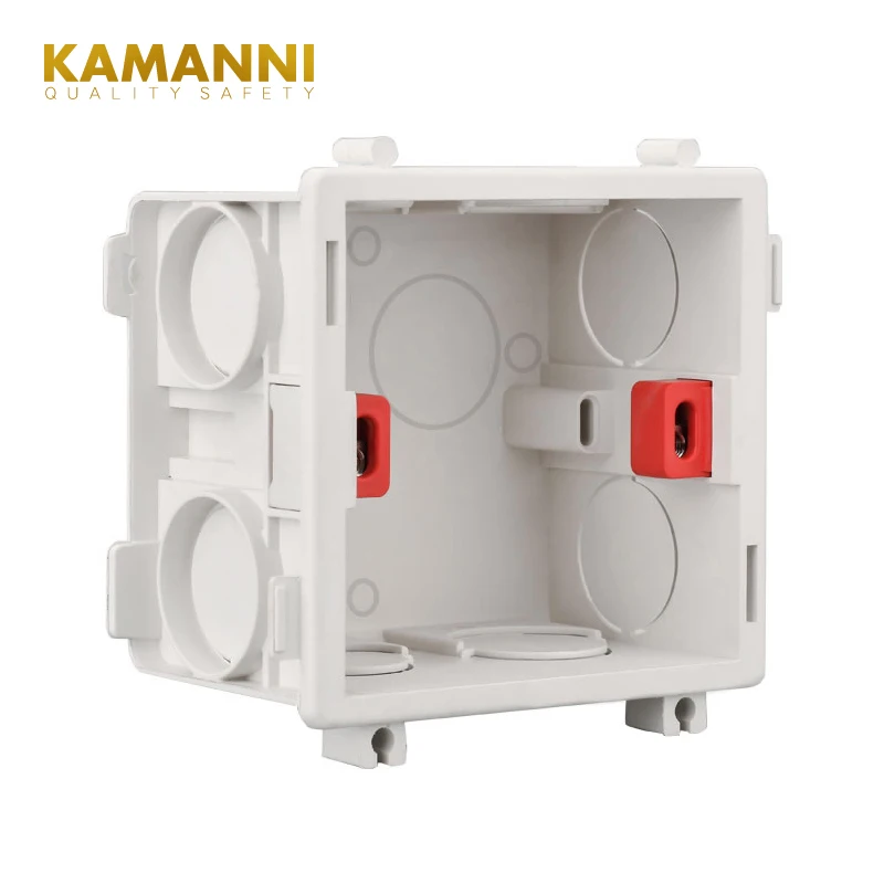 

KAMANNI Adjustable Mounting Box Internal Cassette 86mm*85mm*50mm For 86 Type Switch and Socket White Red Blue Wiring Back Box