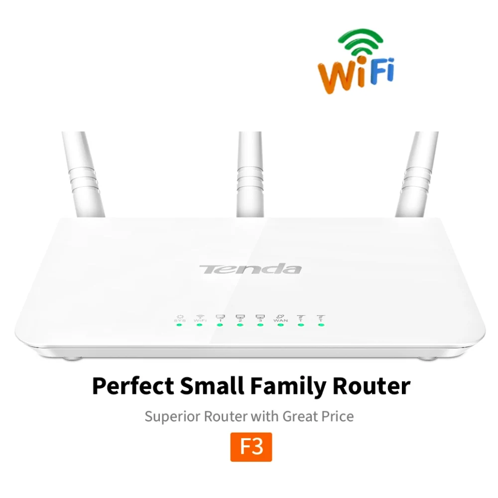 Tenda F3  300Mbps wireless router Wifi Repeater AP router Mode 1WAN+3LAN RJ45 Ports Multi Language Firmware 3 Internal Antennas