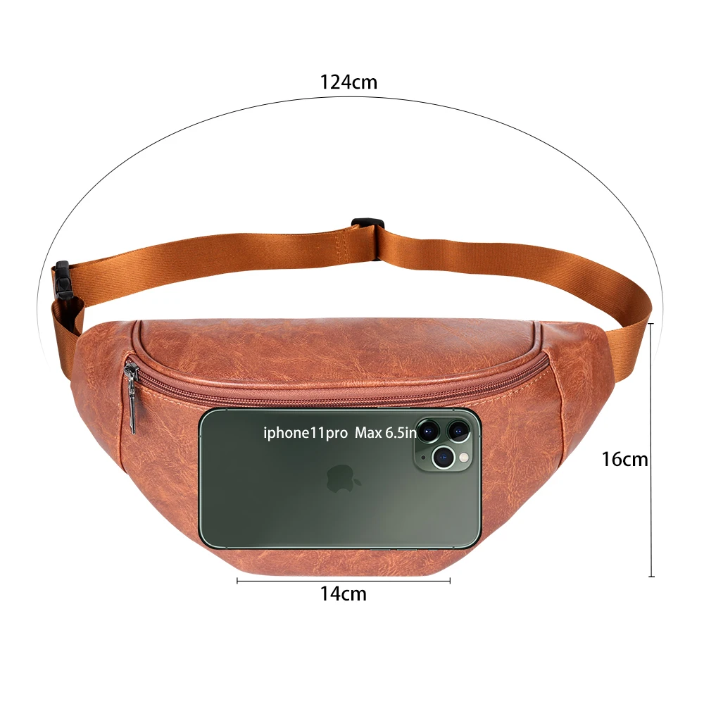 Buylor Fanny Pack Luxury Designer Women\'s Belt Bag PU Leather Waist Bag Hip Bum Bag Men Waterproof Chest Bag Outdoors Waist Pack