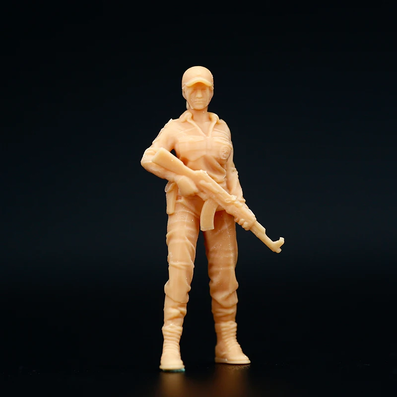 1:64 Model Miniature Figure Beautiful Woman With A Gun Sand The Bride White Model Need To Be Colored By Yourself