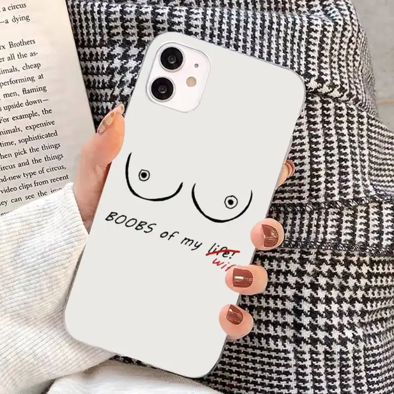 Boobs Art Print Phone Case for iphone 13 8 7 6S Plus X 5S SE 2020 XR 11 12 mini pro XS MAX