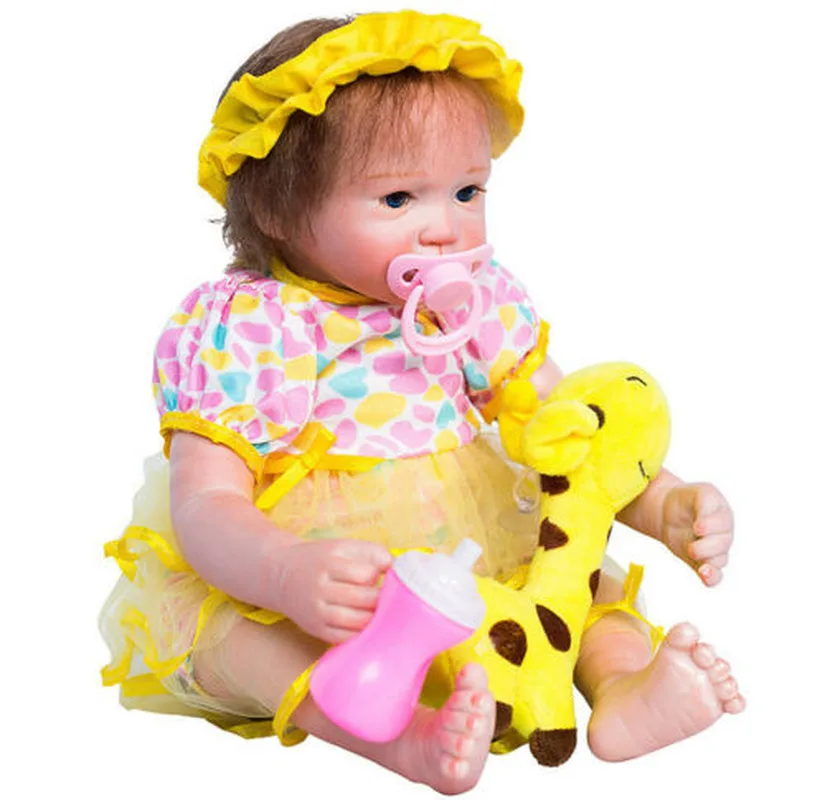 

18'' Reborn Baby Girl Doll Soft Vinyl Lifelike Newborn Toddler Kid Handmade Gift Silicone Baby Doll