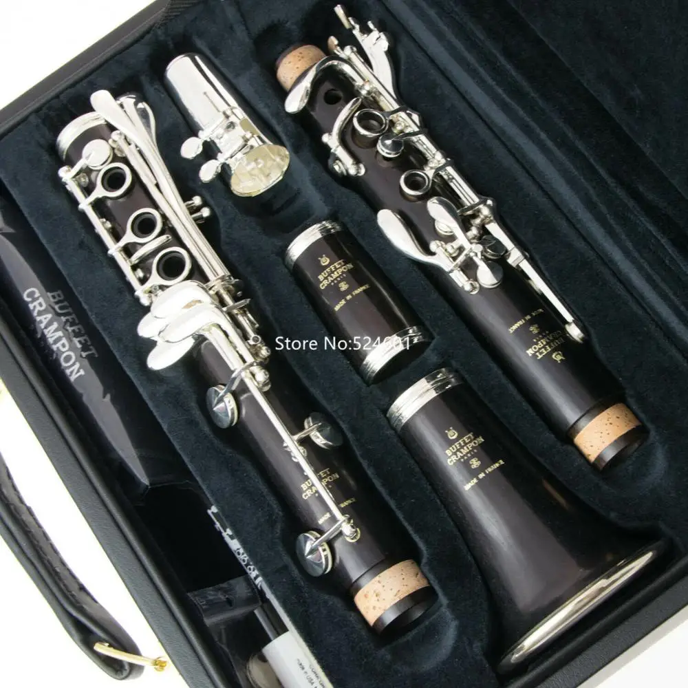 Buffet Crampon R13 Bb Clarinet 17 keys Bakelite or Ebony Wood Body  Sliver Plated Keys Musical instrument Professional With Case