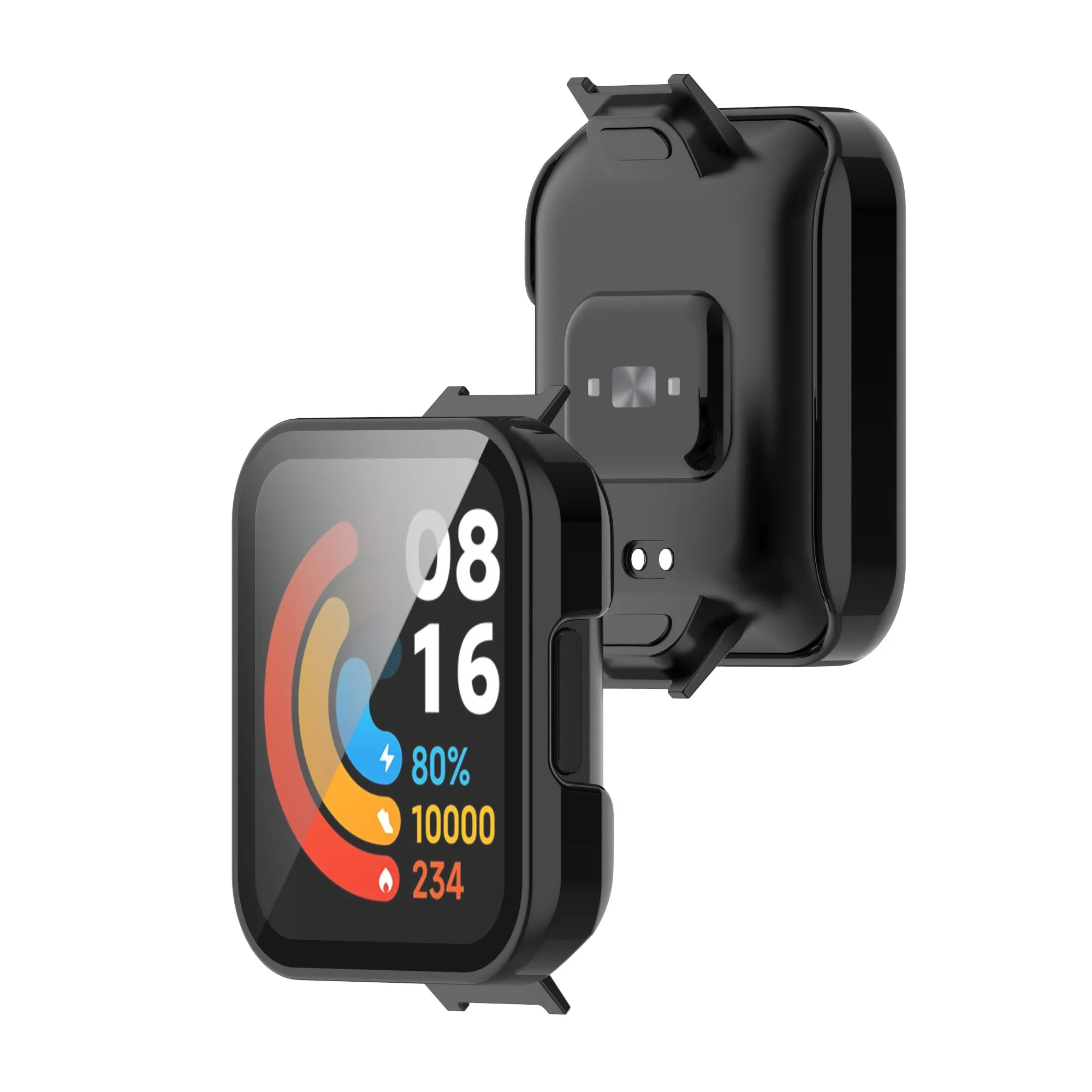 Capa à Prova de Choque para Redmi Watch 2 Lite Protetor de Tela Completa, Vidro e Vidro Protetor, Mi Watch Lite Shell