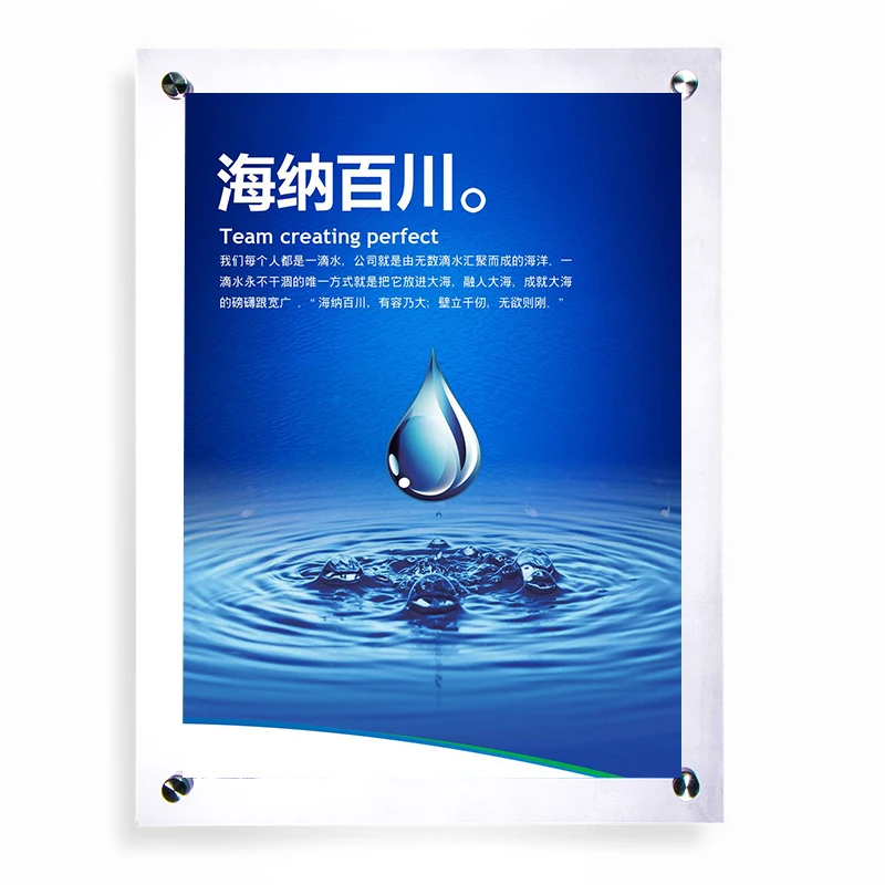 A4 Acrylic Wall Mount Sign Holder, Clear, Ad Paper, Photo, Frames, Memo, Document, Menu, Display, YPD-001-2