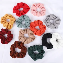 Fashion Scrunchies Elastic Hair Bands Women Girls Winter Soft Knitted Solid Ponytail Holder Hair Ties Headband Hair Accessories