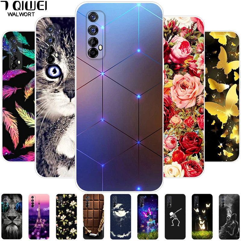 For Realme 7 RMX2155 Case Phone Cover Silicone Soft TPU Back Cases for OPPO Realme 7 Case Realme7 RMX2151 Bumper Fundas 6.5''