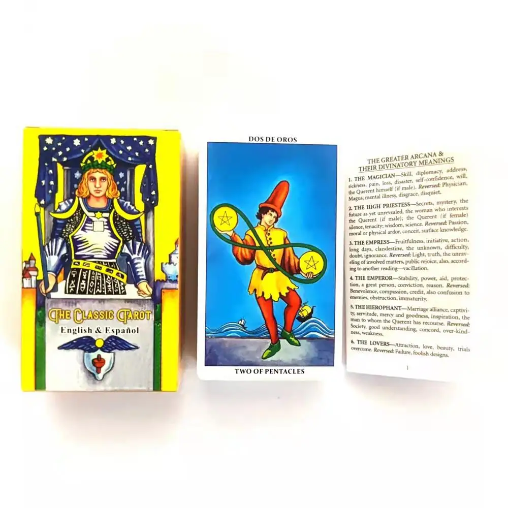 Smith wait Fantastic Myths and Legends Light Tarot cards Paper booklet instructions Spanish English Tarot DECK Oracle Cards