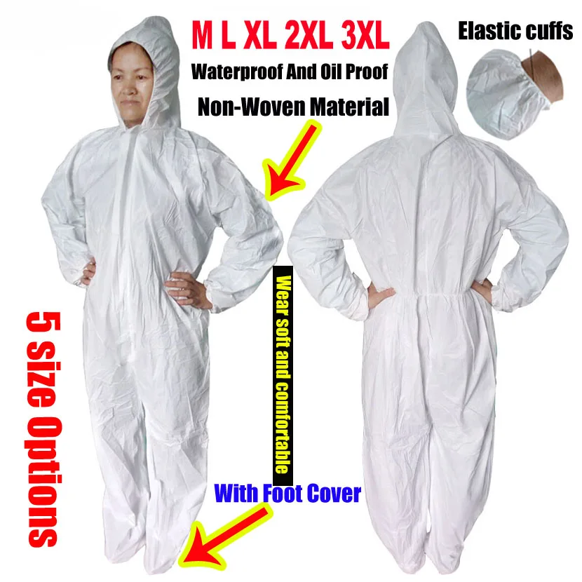 Disposable Protection Gown Dust Spray Suit Siamese Non-woven Dust-proof Anti Splash Clothing Safely Protection Clothes