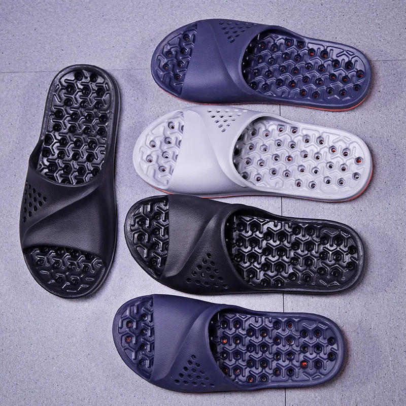 Summer Bathroom Slippers For Men Women Kids Badslippers Badeschuhe Bathing Shoes Shower Soft Indoor Home Beach Big Size 48 49 50