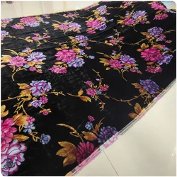 by meter High Grade Base Cotton Mulberry Silk Golden Velvet Cloth Dress Cheongsam Skirt Fabric 507