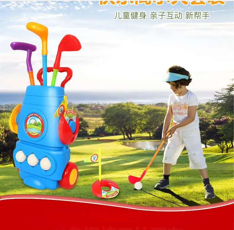 ABS 11Accessories Interactive Toys For Child Gift Holiday Birthday Happy Pretend Play Set Golf Toys Family Parent-child toys