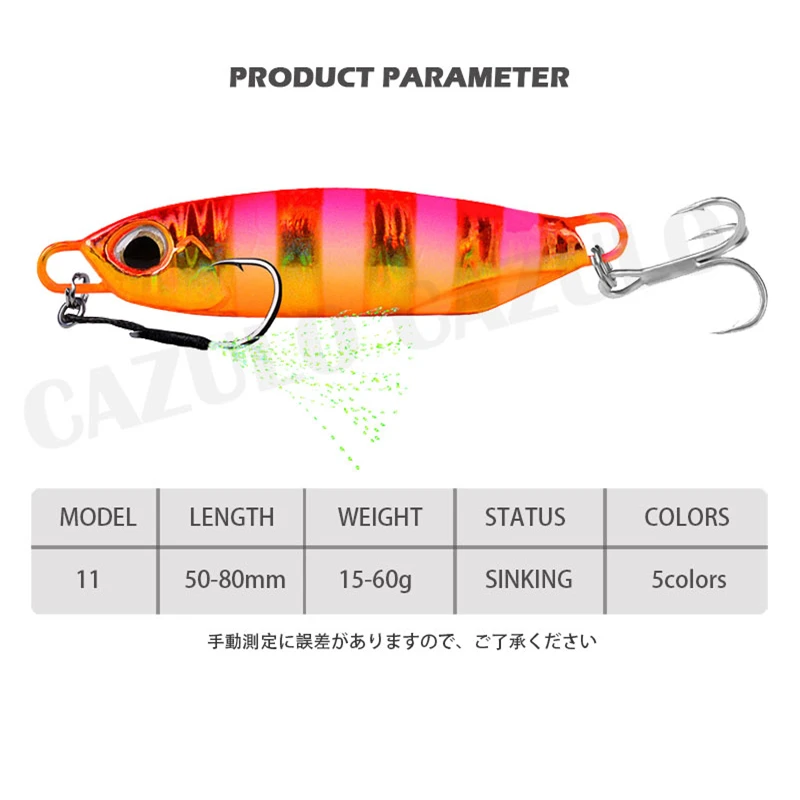 غرق طعم صيد معدن الصيد اكسسوارات إغراء Isca الأوزان الاصطناعية 15-60 جرام الطعم باس Peche En Mer ل اليوسفي الأسماك معالجة Leurre