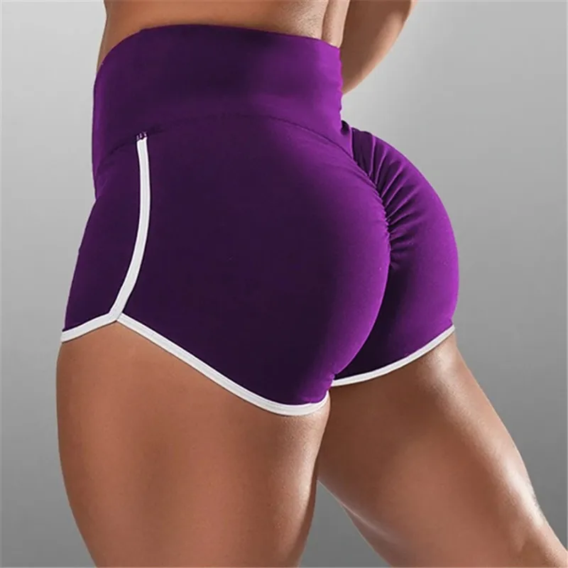 Calções esportivos sem costura elásticos para mulheres, leggings fitness de cintura alta, treinamento push up, calças justas de ginástica, bolso fino curto, novo, verão