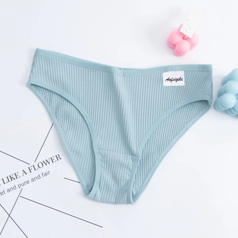 Cotton Panties Female Underpants Sexy Panties Lingerie  6 Solid Color Comfortable Underwear Women Soft V Waist Briefs M-XL