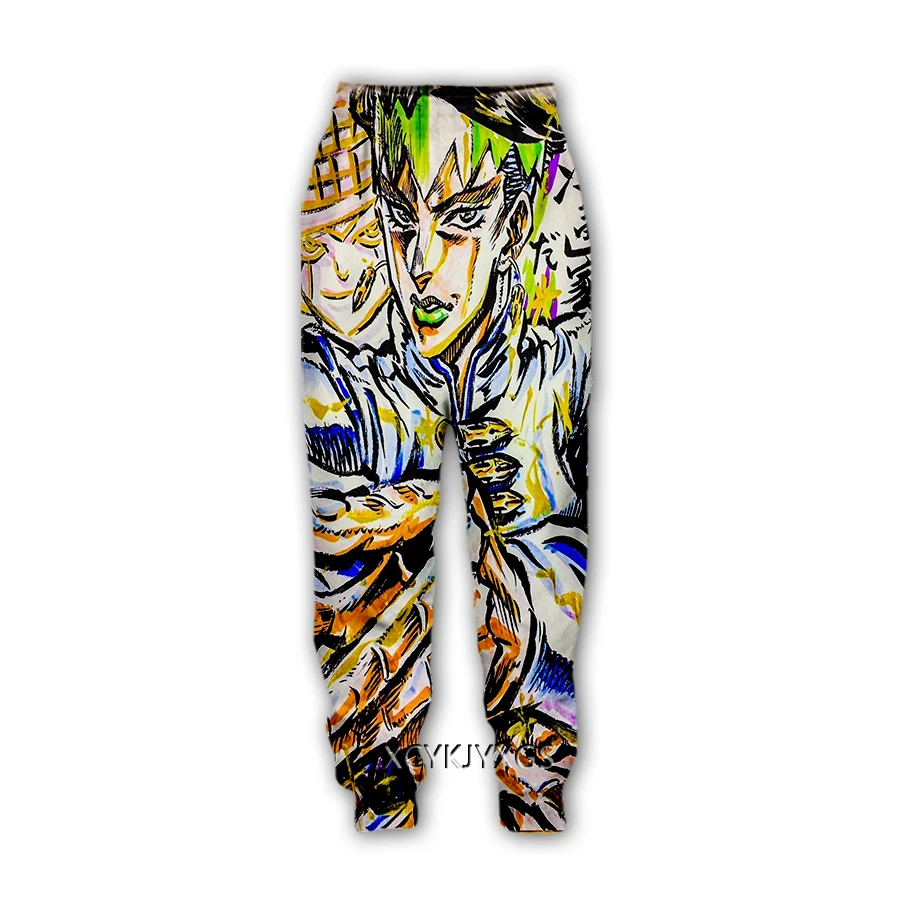 Giappone อะนิเมะผจญภัย Jojo Bizarre 3D พิมพ์สบายๆกางเกง Sweatpants กางเกงผู้ชายขาสามส่วน Sweatpants กางเกงจ๊อกกิ้งกางเกง Y88