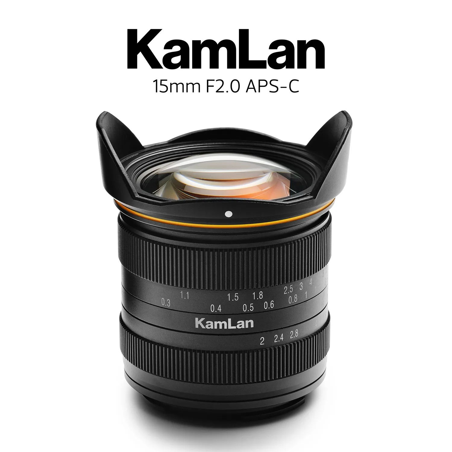 Hot sell Kamlan 15mm F2.0 APS-C Wide-angle fixed focus Manual lens Mirrorless Camera lens for EOS-M NEX Fuji X M4/3