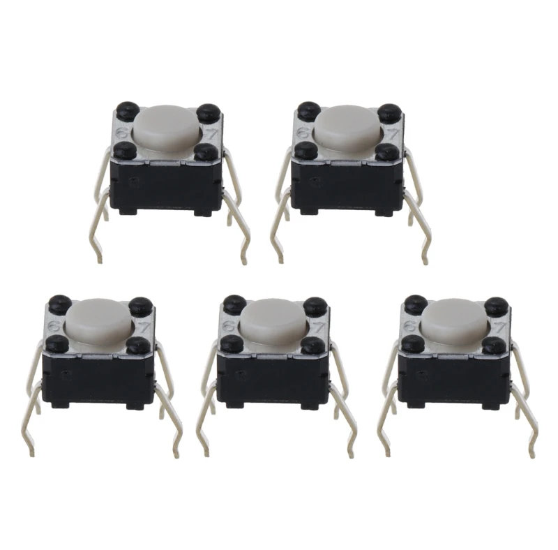 5 Pcs Mouse Micro Switch Micro Button for M185 M215 G300 G402 G602 M570 3 Million Click Life 4 Pin Black Dot