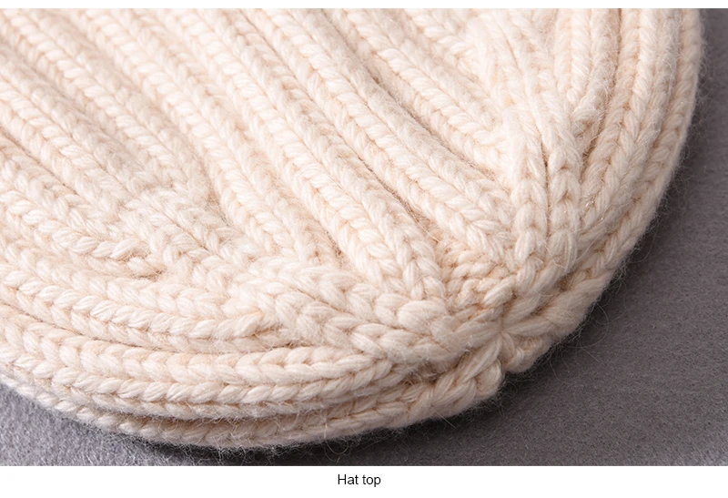 Winter-Seidensatin-gefütterte Beanie-Mütze für Damen und Herren, Unisex, dicke, klobige Mütze, gestreift, warm, weich, hochwertige Kaschmir-Strickmütze – Detail 19