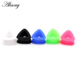 Alisouy 2 Pieces Triangle Ear plugs Silicone Flexible Body piercing Jewelry Tunnel Plugs Extension Hollow Men Women stretcher