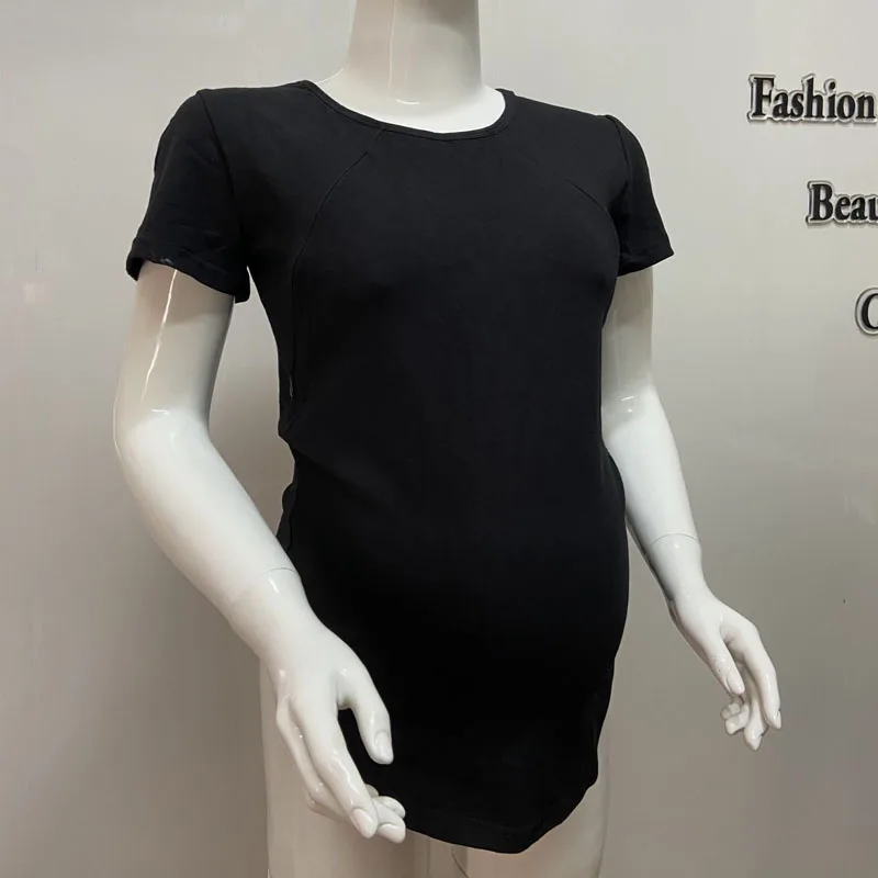 Summer Loose Big Size Maternity Top Short-Sleeved T-Shirt Breastfeeding Friendly Postpartum Nursing Wear for Pregnant Women