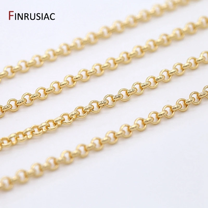 Großhandel 14k Gold Überzogene 2/3/4/5,5mm Runde Link Kette Zubehör Für Schmuck Machen, DIY Armband Halskette Kette Spool – Detail 18