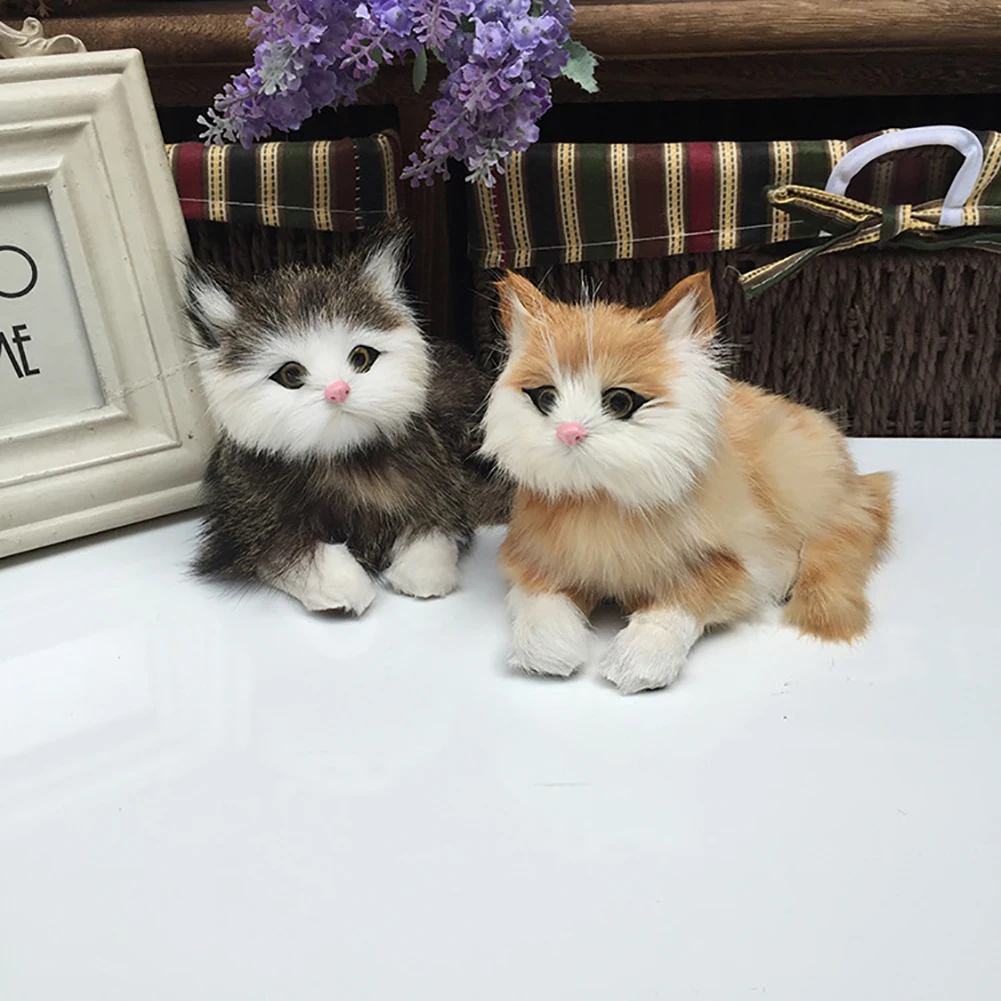 Plush Toys Lovely Simulation Doll Plush Animal Cats Toy Real Life Plush with Sound Toy Kids Girl Birthday Gift for Kids