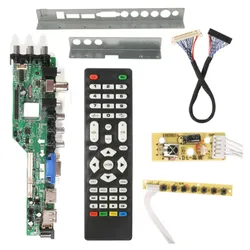 DS.D3663LUA.A81.2.PA V56 V59 Universal LCD Driver Board Support DVB-T2 TV Board+7 Key Switch+IR+1 Lamp Inverter+LVDS 3663 Kits