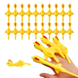 4-15pcs Slingshot Rubber Chicken Fidget Toys Flingers Stretchy Shoot off Turkey Novelty Assorted Stress Reliever Kids Adult Toys