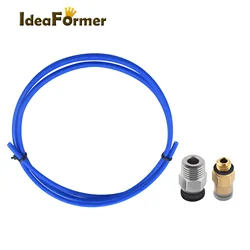 IdeaFormer 1M Bowden PTFE Blue tube + 1Pcs szybkozłącze + 1Pcs proste złączka pneumatyczna PushTo Connect do części drukarki 3D