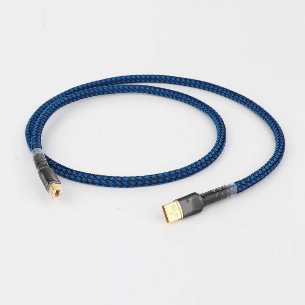 USB Cable 4N OFC Braided Gold Plated USB2.0 A to B Cable Audio USB Cable Fast Transfer HiFi USB Cable for DAC Printer