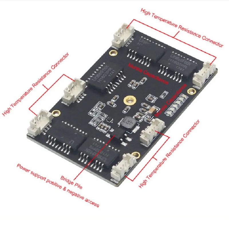 ANDDEAR Angepasst industrielle 5 port 10/100M unmanaged ethernet netzwerk switch 12v pcba 5/6 bürger grade in modul netzwerk schalter