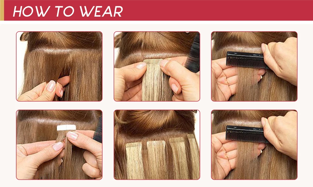 Moresoo Echthaar verlängerung sband in unsichtbaren Balayage Haar verlängerungen 50g Maschine Remy Straight Tape in natürlichem glattem Haar haarverlängerung – Detail 5