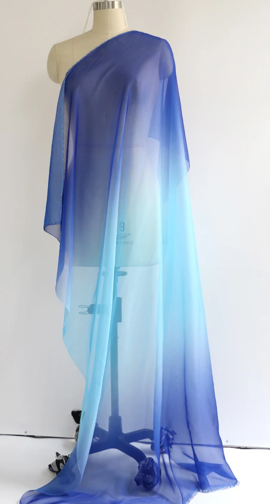 Ombre Chiffon 58'' breit nach Meter 30D Farbverlauf Chiffon transparenter Stoff Tanzschal Hochzeitsdekorationen transparent – Detail 29