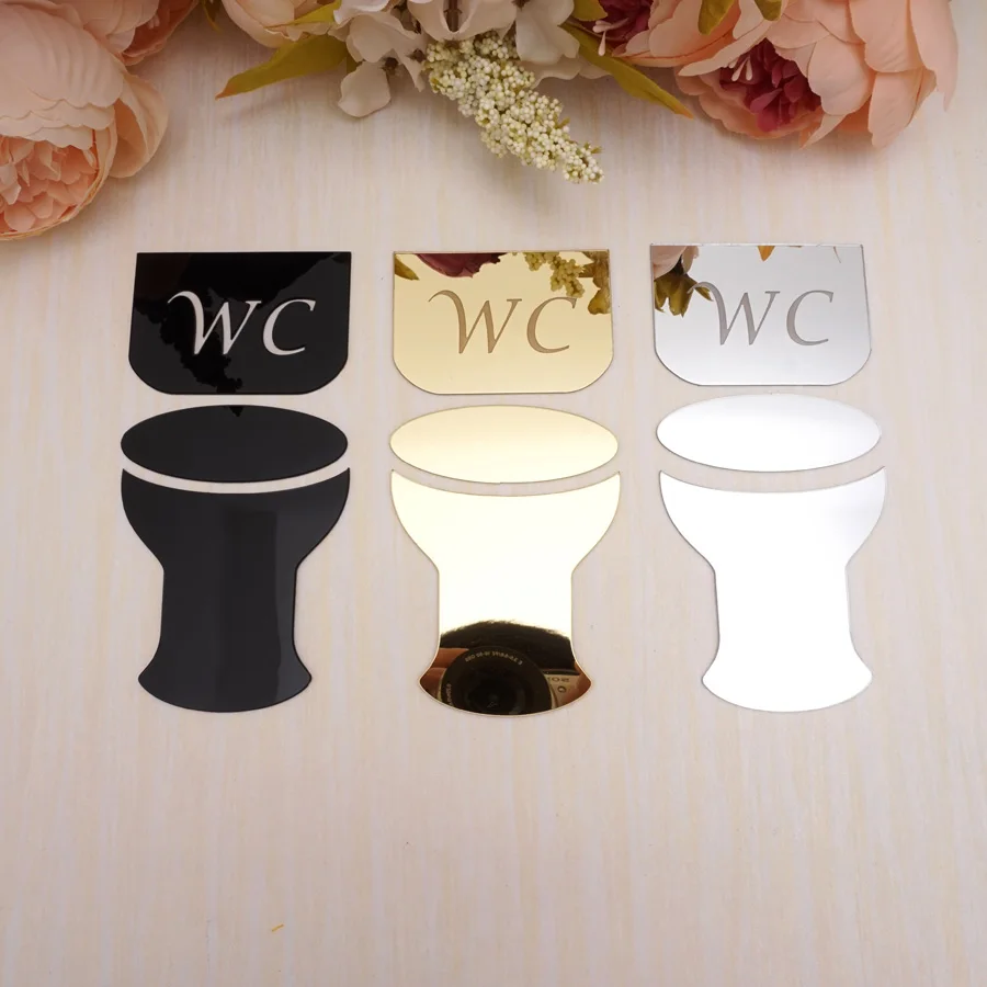 

Toilet Door Sign / Plaque Decorative Mirrors Diy Stickers Mural Home Decoration