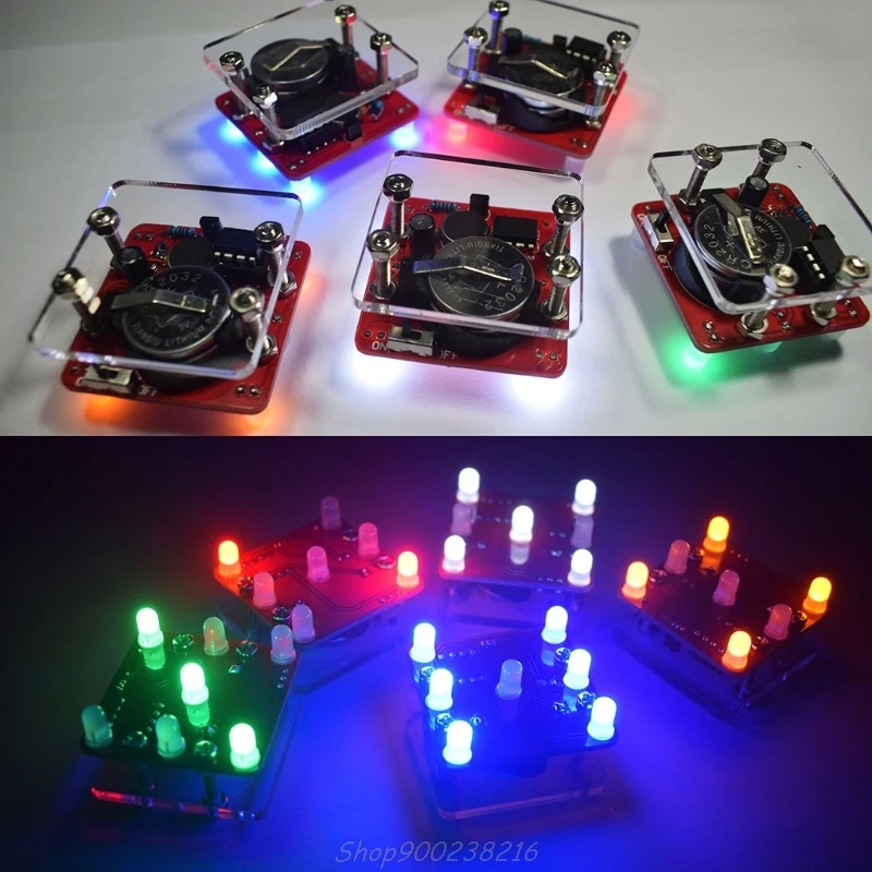 DIY Swing Shaking LED Dice Kit With Small Vibration Motor Diy Electronic Kits Jy23 20 Dropship