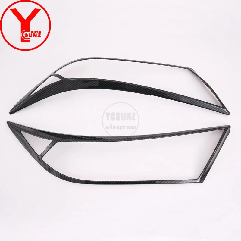 

YCSUNZ ABS carbon car headlight cover exterior parts auto For toyota rav4 2019 accessories Lamp Hoods For toyota rav4 2019