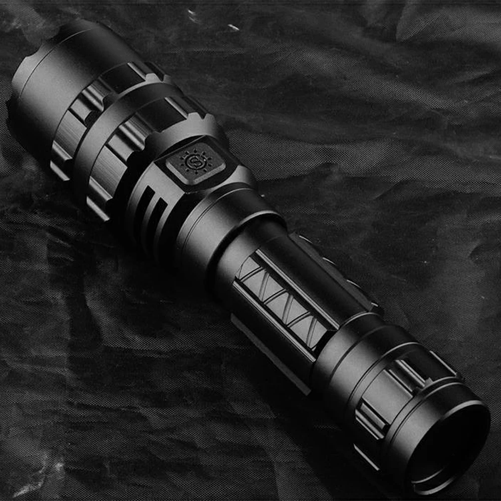 White/Green/Red Tactical Flashlight 5 Modes USB Rechargeabl Flashlight with Pressure Switch Mount Hunting Torch Rifle Gun