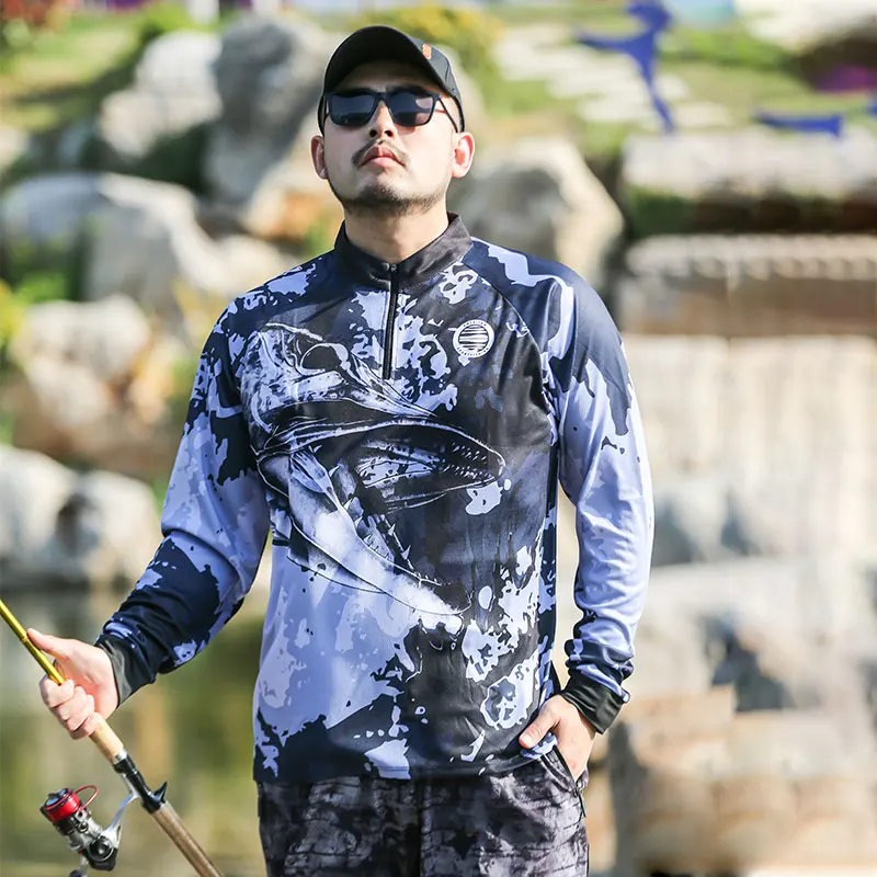 2024 DIAOLIAN Stand-up Collar Fishing Shirts Sunproof Anti-UV UPF50+  Breathable Moisture-wicking Quick-dry Fishing Jerseys