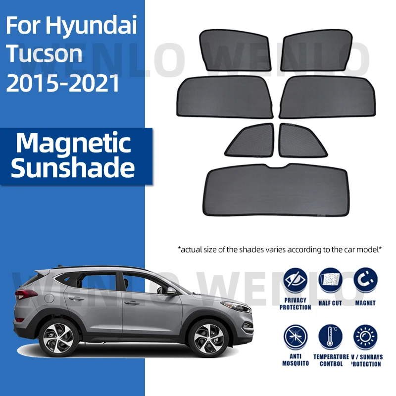 

For Hyundai Tucson 2015-2020 Magnetic Curtain Glass Sunshade Net Windshield Sun Visor Car Baby Side Window Shade Protector Mesh