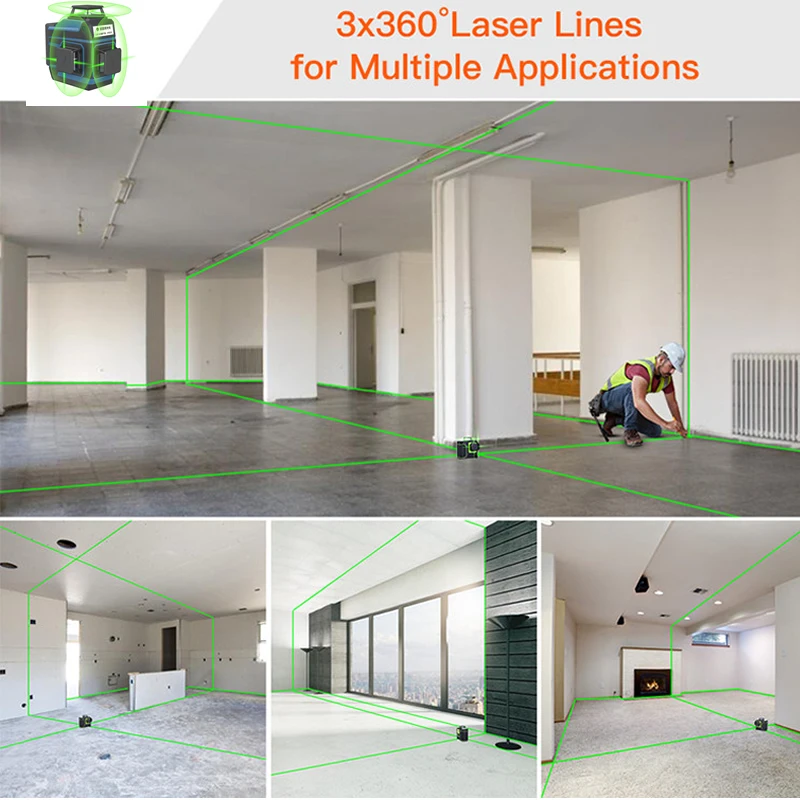 12 lines 3D green beam floor slof leveling  multi machine spirit  laser 