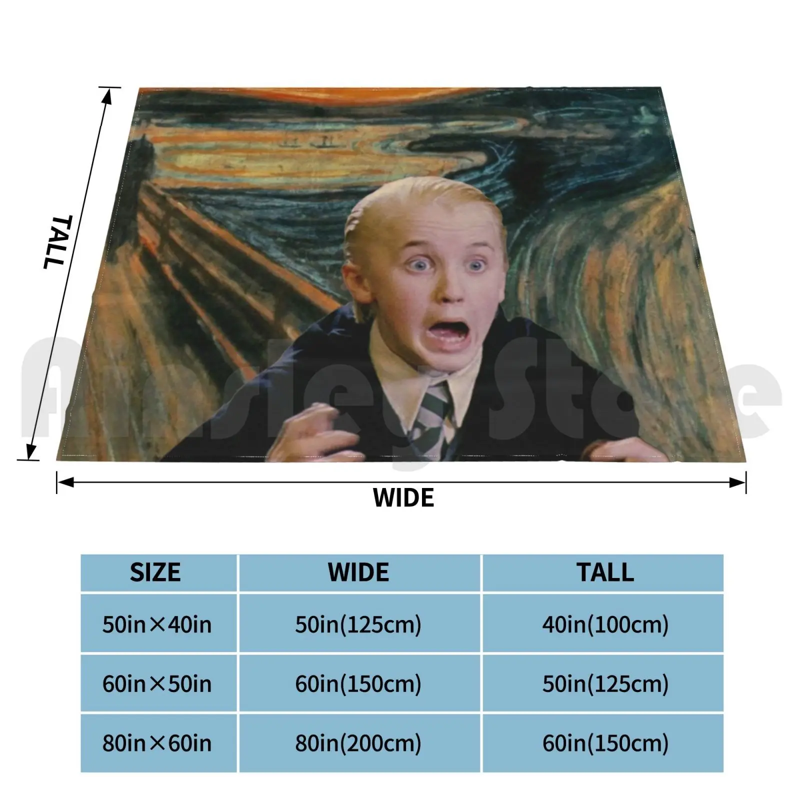 Draco Screams Blanket Fashion Custom Draco Hp The Scream Edvard Munch Expressionism Tom Felton